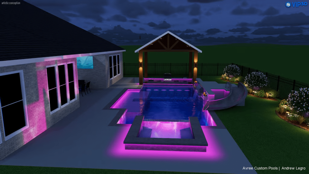 Pool Lighting by Avree Custom Pools